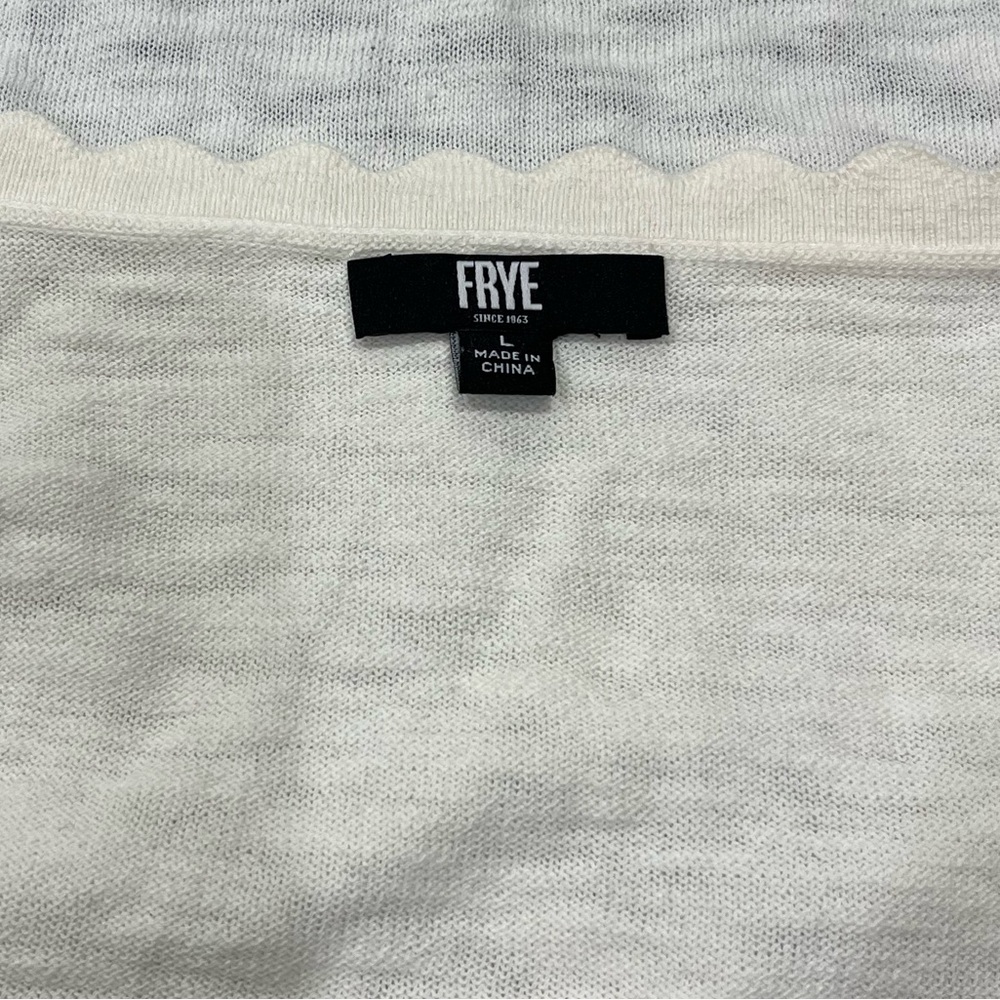 Frye • Pointelle Knit Cardigan • Cream • Size L - Picture 3 of 6